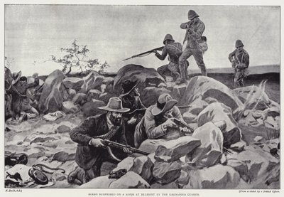 Les Boers surpris sur un kopje à Belmont par les Grenadier Guards - Frank (after) Dadd