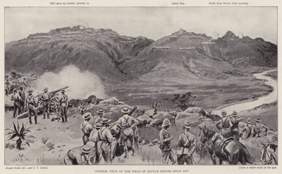 Vue générale du champ de bataille avant Spion Kop (lithographie) - Frank (after) Dadd