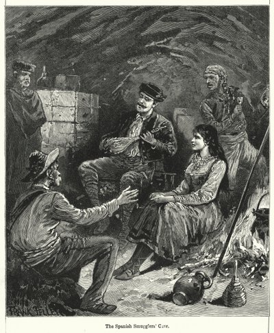 La grotte des contrebandiers espagnols (gravure) - Frank (after) Feller