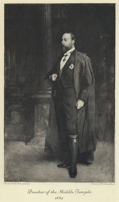 Le Prince de Galles, le futur roi Édouard VII, en tant que Bencher du Middle Temple - Frank (after) Holl
