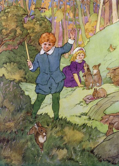 Illustration pour Les enfants dans les bois - Frank Adams