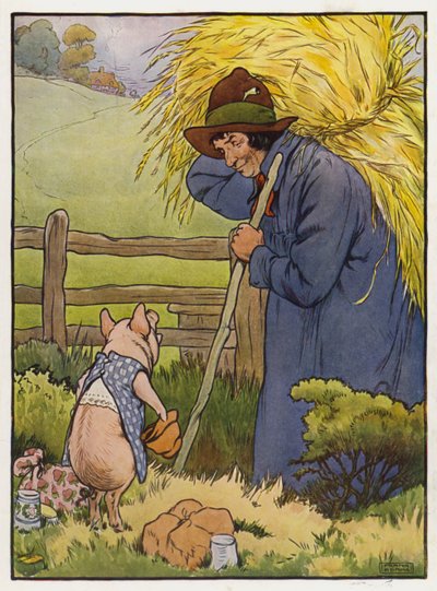 Illustration des Trois Petits Cochons - Frank Adams
