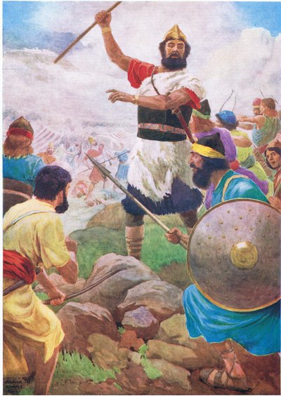 Saül gagne son royaume, de The Bible Picture Book publié par Thomas Nelson, c.1950 - Frank Adams