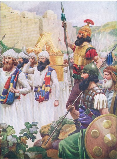 La prise de Jéricho, de The Bible Picture Book publié par Thomas Nelson, vers 1950 - Frank Adams