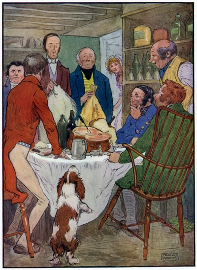 Trois joyeux pêcheurs (lithographie en couleur) - Frank Adams