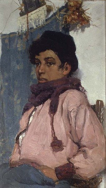 Le garçon pêcheur italien - Frank Bramley