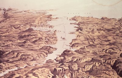 Vue panoramique des côtés nord et sud du port de Sébastopol, conçu et lithographié par Thomas Packer, publié par Stannard et Dixon, 1855 - Frank C. Hughes