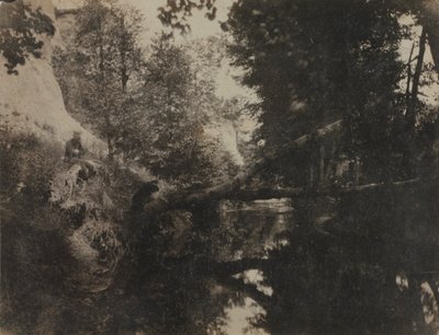 Paysage avec figure assise sur la rive du ruisseau, vers 1856 - Frank Chauvassaignes
