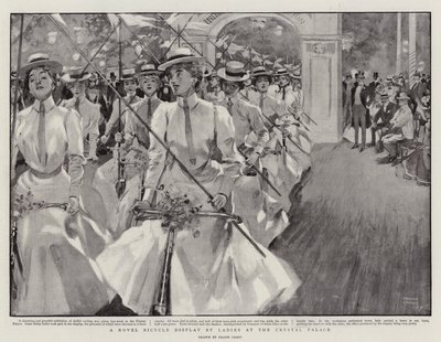 Une démonstration de vélo par des dames au Crystal Palace - Frank Craig