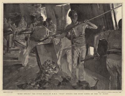Plus de vapeur, la salle des chaudières du HMS Nile pendant la ruée vers le sud de la flotte B - Frank Craig