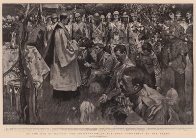 À la veille de la bataille, la célébration de la Sainte Communion sur le Veldt - Frank Craig