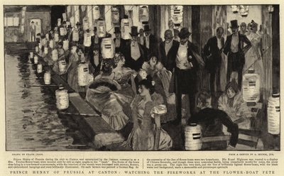 Le prince Henri de Prusse à Canton, regardant les feux d