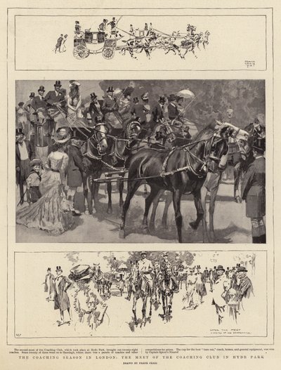 La saison des diligences à Londres, le rassemblement du Coaching Club à Hyde Park - Frank Craig