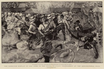 La démonstration combinée de toutes les armes au tournoi militaire royal au Agricultural Hall - Frank Craig