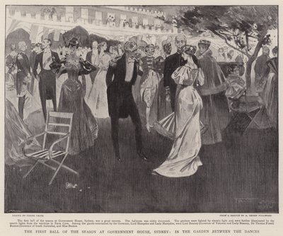 Le Premier Bal de la Saison à la Maison du Gouvernement, Sydney, dans le Jardin entre les Danses - Frank Craig