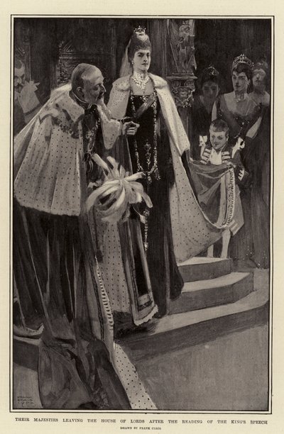 Leurs Majestés quittant la Chambre des Lords après la lecture du discours du roi - Frank Craig