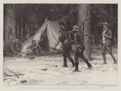 Une tournée de chasse en Asie Mineure, retour au camp après une chasse au cerf réussie - Frank Dadd