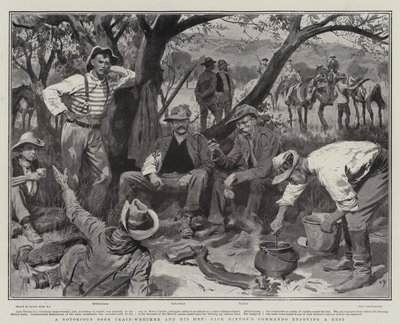 Un célèbre saboteur de train boer et ses hommes, le commando de Jack Hinton se reposant - Frank Dadd