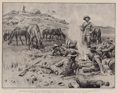 Une heure de repos, patrouillant avec le cheval de Brabant - Frank Dadd