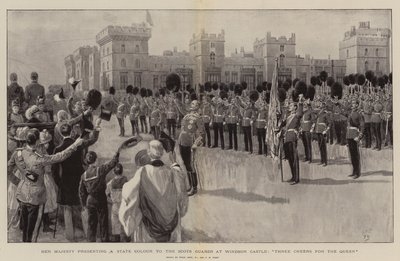 Sa Majesté présentant une couleur d
