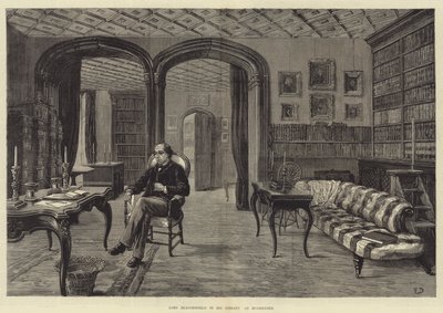Lord Beaconsfield dans sa bibliothèque à Hughenden - Frank Dadd