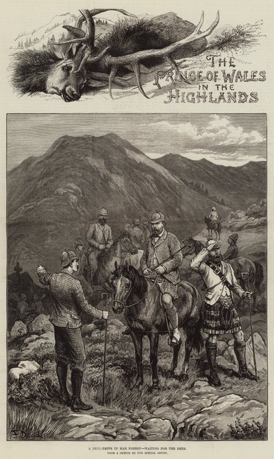 Le Prince de Galles dans les Highlands - Frank Dadd