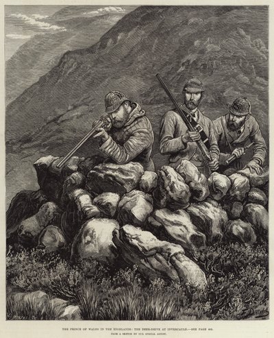 Le Prince de Galles dans les Highlands, la chasse au cerf à Invercauld - Frank Dadd