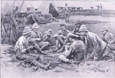 Soldats fatigués profitant d