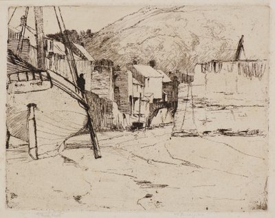 Port de Polperro avec pont - Frank and Goulding Frederick Short