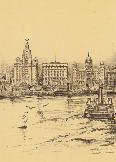 Liverpool, le nouveau front de mer (litho) - Frank Greenwood