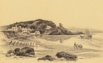 Old Heysham à marée basse (litho) - Frank Greenwood