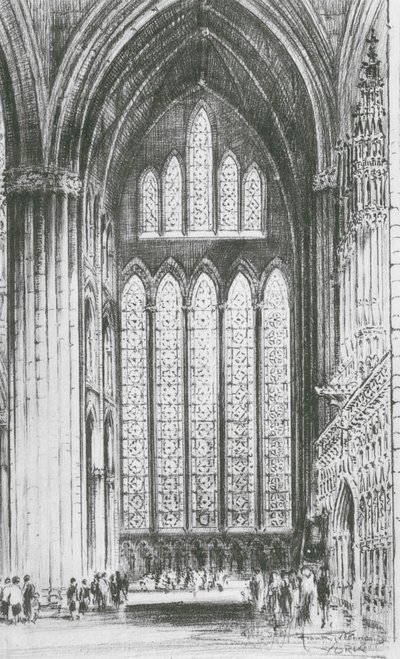 Fenêtre des cinq sœurs, York Minster (lithographie) - Frank Greenwood