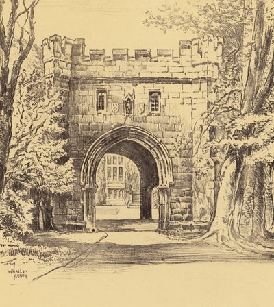 Abbaye de Whalley, la porte du nord-est (litho) - Frank Greenwood