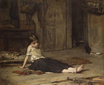 Fille au coin du feu, 1867 - Frank Holl