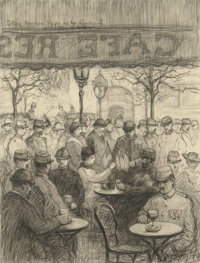Vente de drapeaux américains sur le boulevard le dimanche de Pâques, 1917 - Frank Milton Armington