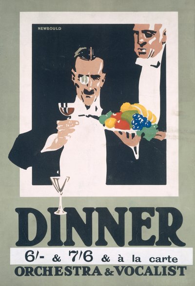 Publicité pour dîner et orchestre et chanteur - Frank Newbould