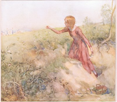 Peu après le lever du soleil, elle sortit de la tente et, errant dans quelques champs à une courte distance, cueillit quelques roses, vers 1920 - Frank Reynolds