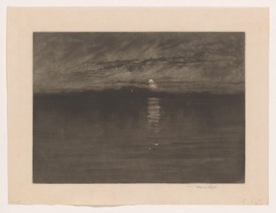 Paysage nocturne avec un lac - Frank Short (signed by artist)