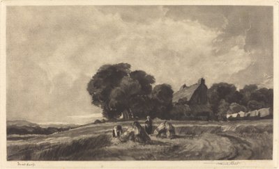 Cottage et moissonneurs, 1907 - Frank Short