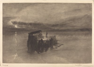 Le Radeau de bois sur le Rhin - Frank Short, after Joseph Mallord William Turner