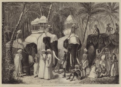 Les éléphants du Rajah de Travancore - Frank Vizetelly