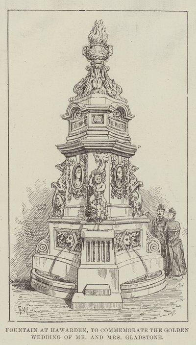 Fontaine à Hawarden, pour commémorer les noces d