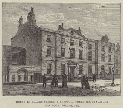 Maison dans Rodney-Street, Liverpool, où M. Gladstone est né, 29 décembre 1809 - Frank Watkins