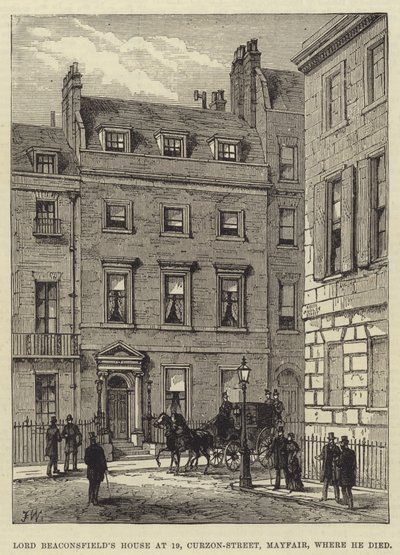 Maison de Lord Beaconsfield au 19, Curzon-Street, Mayfair, où il est mort - Frank Watkins