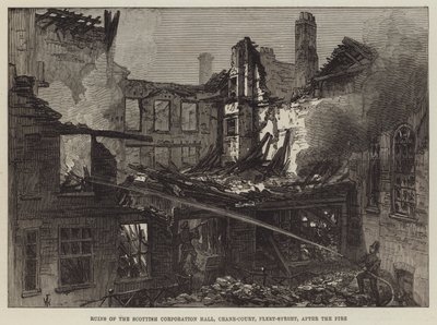 Ruines de la Scottish Corporation Hall, Crane-Court, Fleet-Street, après l