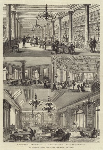 La bibliothèque de la galerie Grosvenor, New Bond-Street - Frank Watkins
