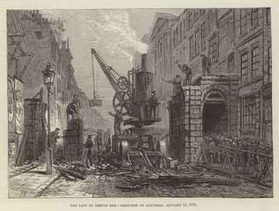 Le dernier de Temple Bar, esquissé le samedi 12 janvier 1878 - Frank Watkins