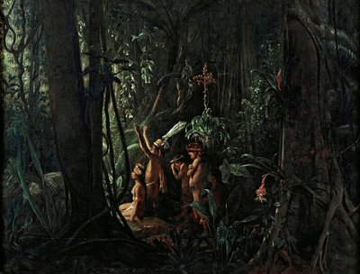 Indiens amazoniens adorant le dieu Soleil, vers 1860 - François August Biard