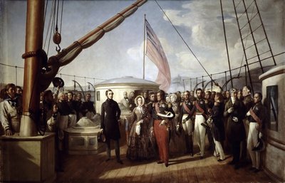 La reine Victoria reçoit le roi Louis Philippe Ier à bord du yacht royal, 2 septembre 1843 - François Auguste Biard