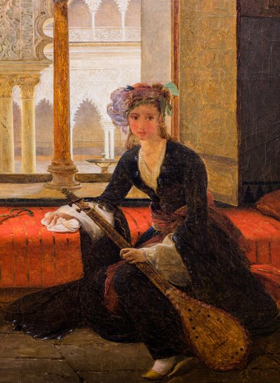 Sultane dans un intérieur (huile sur toile) - François Auguste Biard